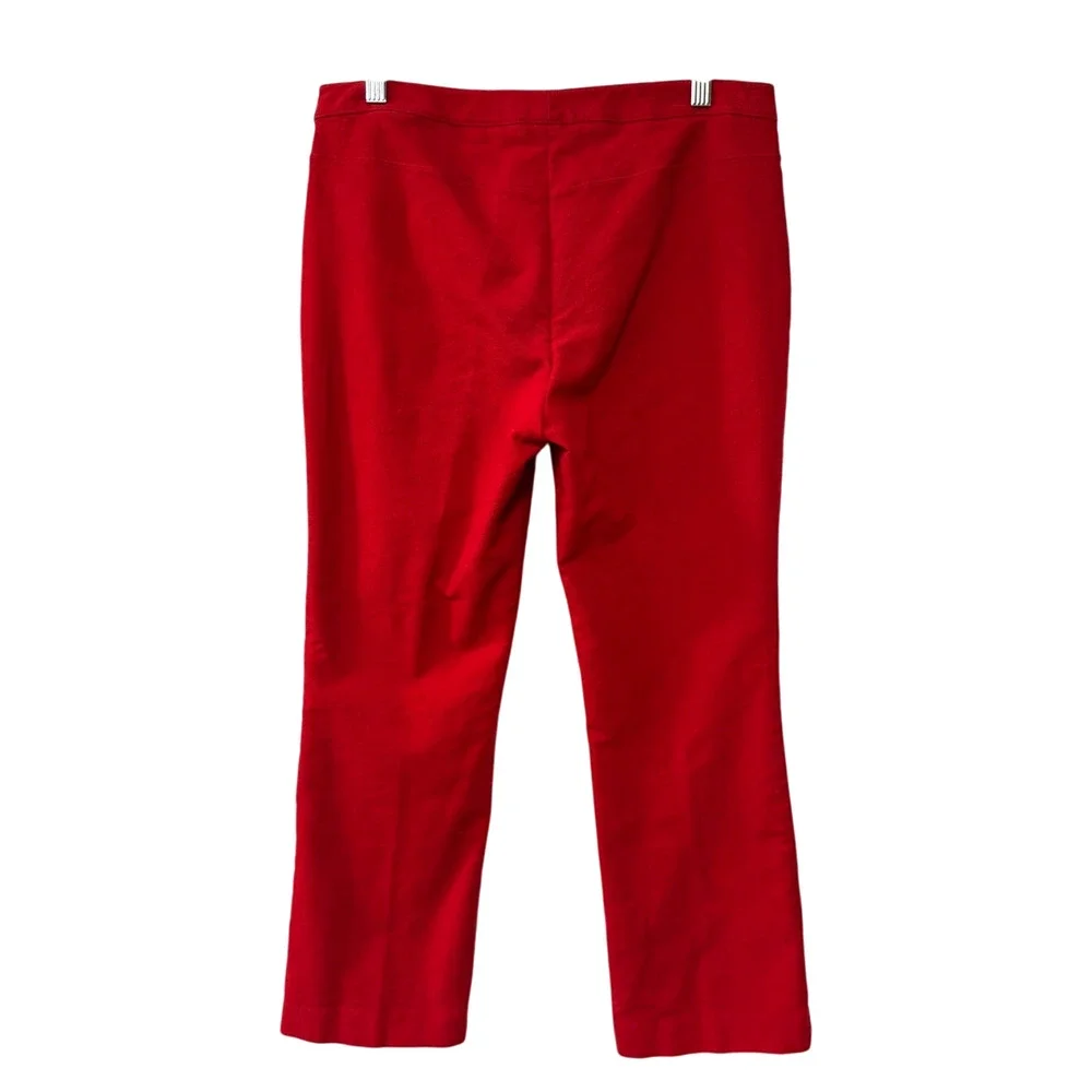 Theory 4 High Rise $298. Moleskin Twill Trousers Cotton Pants Cropped Red - Picture 3 of 10